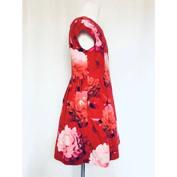 GapKIDS GAP Girls 10 Red Floral Print Dress - Picture 4 of 4